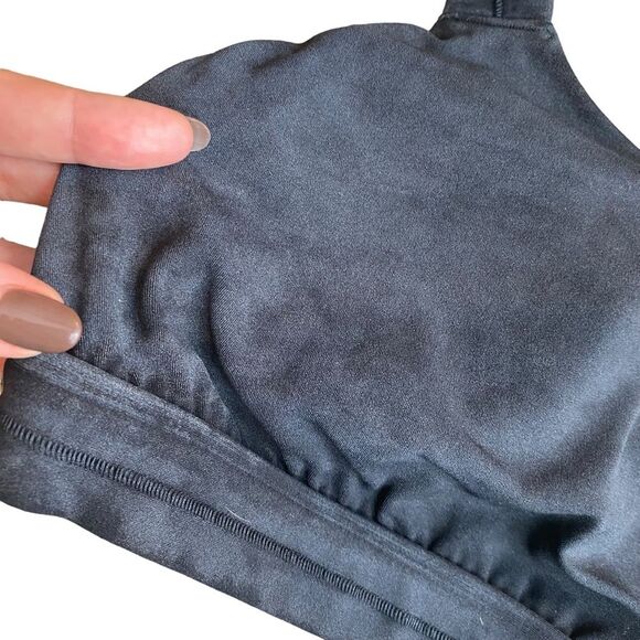 Athleta Size L Black Stonewash‎ Strappy Sports Bra Padded - Picture 4 of 6